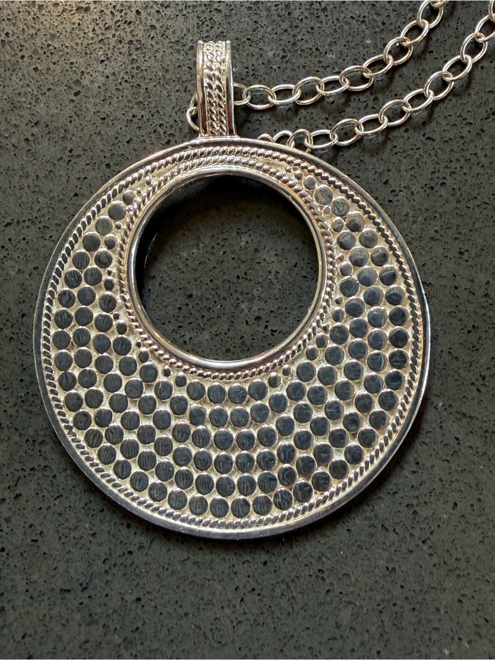 Anna Beck 925 Sterling Silver Dotted Removable Pendant/Chain